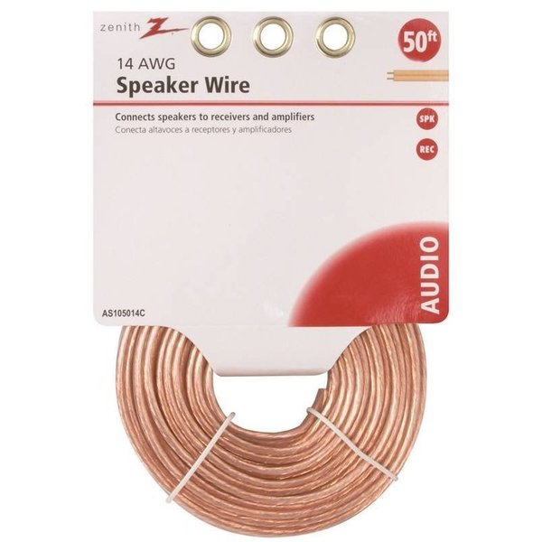 Zenith Wire Speaker 14Gau 50Ft Clear AS105014C